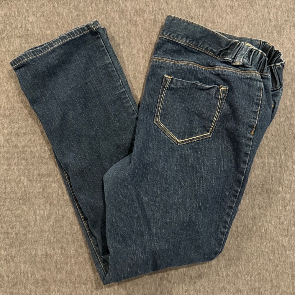 Liz Lange Maternity for Target Straight Leg Jeans Dark Wash Blue Size 18 Stretch